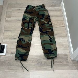 Men’s Women’s Cargo Parachute Trousers Camouflage Woodland Combat